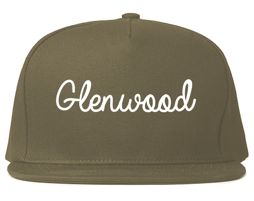 Glenwood Illinois IL Script Mens Snapback Hat Grey