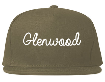 Glenwood Illinois IL Script Mens Snapback Hat Grey