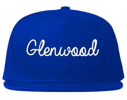 Glenwood Illinois IL Script Mens Snapback Hat Royal Blue