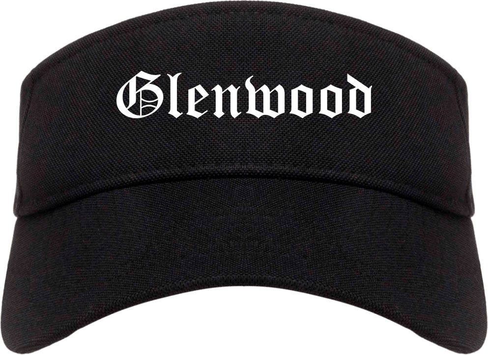 Glenwood Illinois IL Old English Mens Visor Cap Hat Black