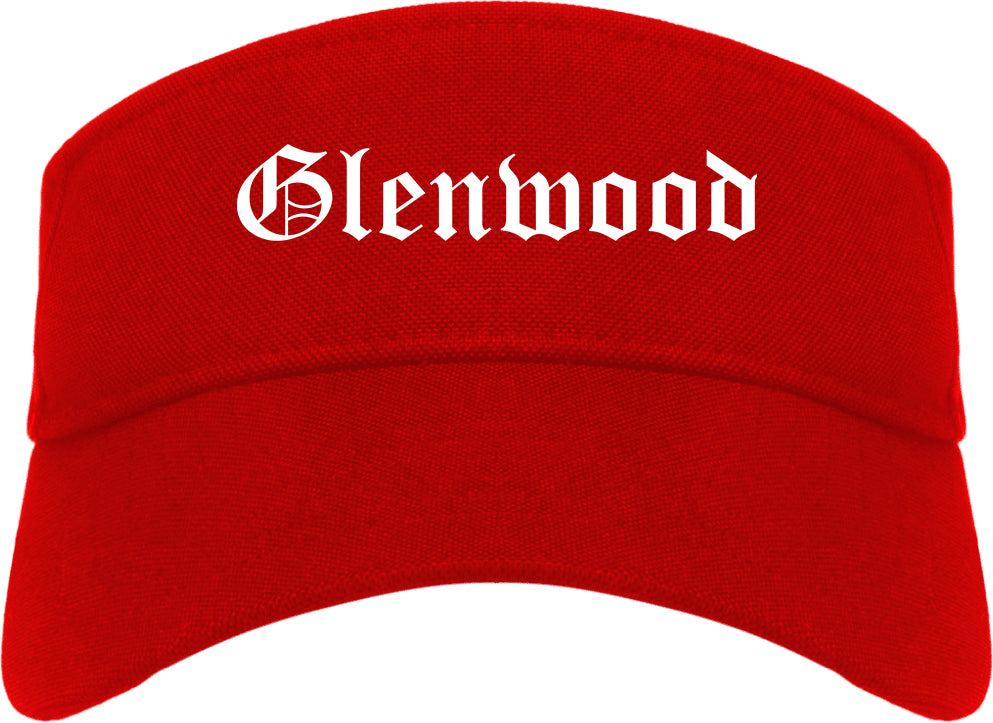 Glenwood Illinois IL Old English Mens Visor Cap Hat Red