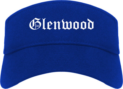 Glenwood Illinois IL Old English Mens Visor Cap Hat Royal Blue