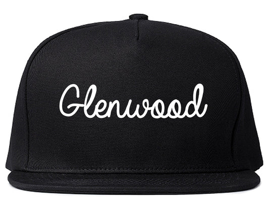 Glenwood Iowa IA Script Mens Snapback Hat Black