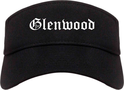 Glenwood Iowa IA Old English Mens Visor Cap Hat Black