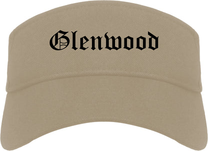 Glenwood Iowa IA Old English Mens Visor Cap Hat Khaki