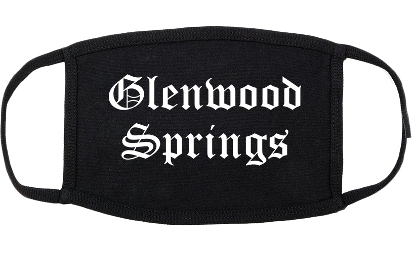 Glenwood Springs Colorado CO Old English Cotton Face Mask Black
