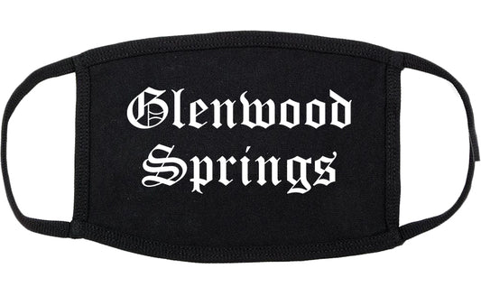 Glenwood Springs Colorado CO Old English Cotton Face Mask Black