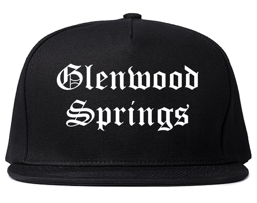 Glenwood Springs Colorado CO Old English Mens Snapback Hat Black