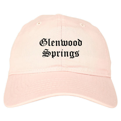Glenwood Springs Colorado CO Old English Mens Dad Hat Baseball Cap Pink
