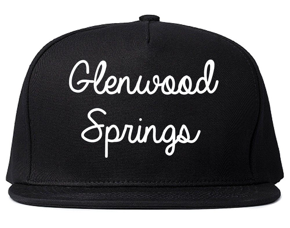 Glenwood Springs Colorado CO Script Mens Snapback Hat Black