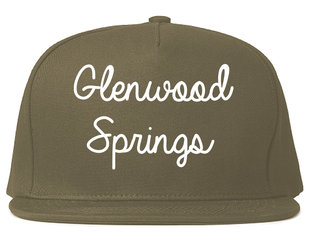 Glenwood Springs Colorado CO Script Mens Snapback Hat Grey