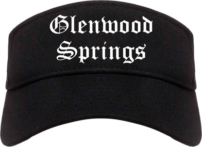 Glenwood Springs Colorado CO Old English Mens Visor Cap Hat Black