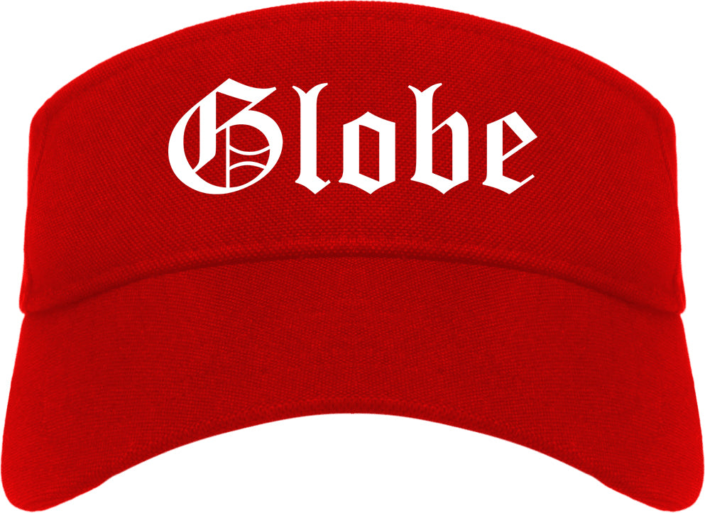 Globe Arizona AZ Old English Mens Visor Cap Hat Red
