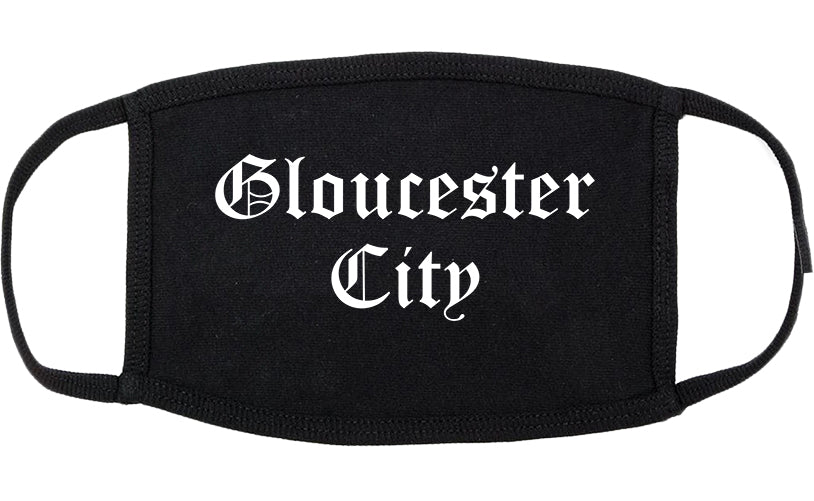 Gloucester City New Jersey NJ Old English Cotton Face Mask Black