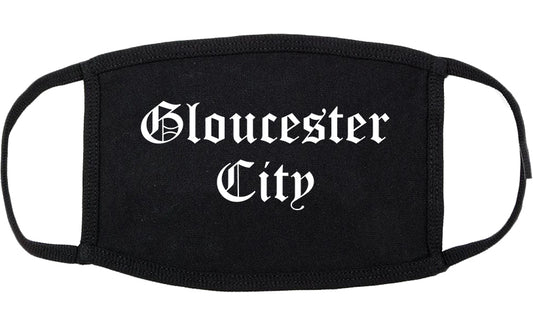 Gloucester City New Jersey NJ Old English Cotton Face Mask Black