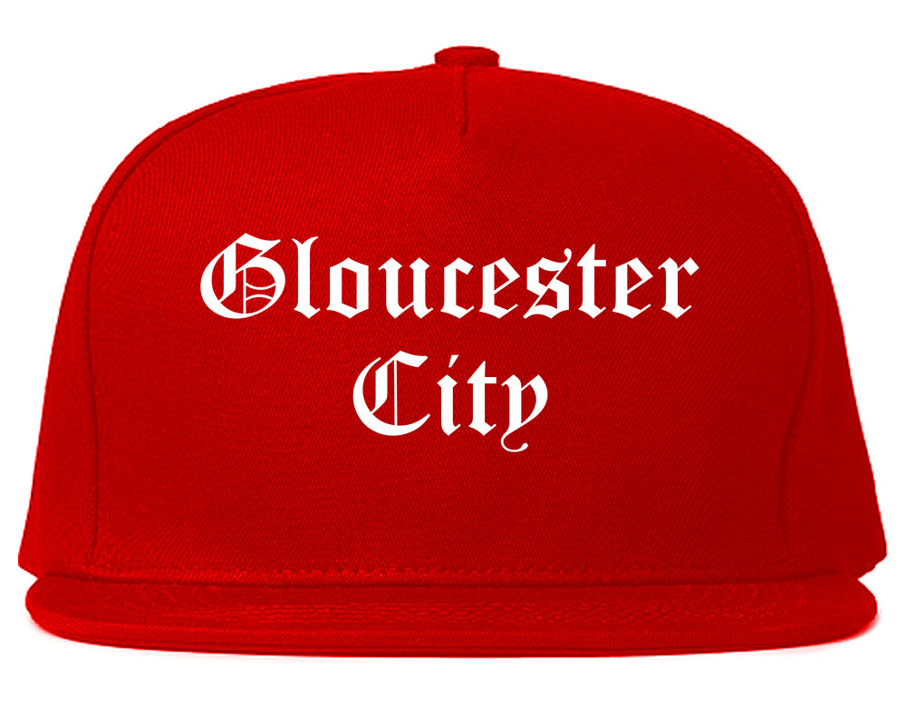 Gloucester City New Jersey NJ Old English Mens Snapback Hat Red