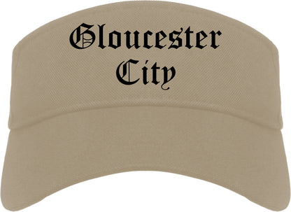 Gloucester City New Jersey NJ Old English Mens Visor Cap Hat Khaki