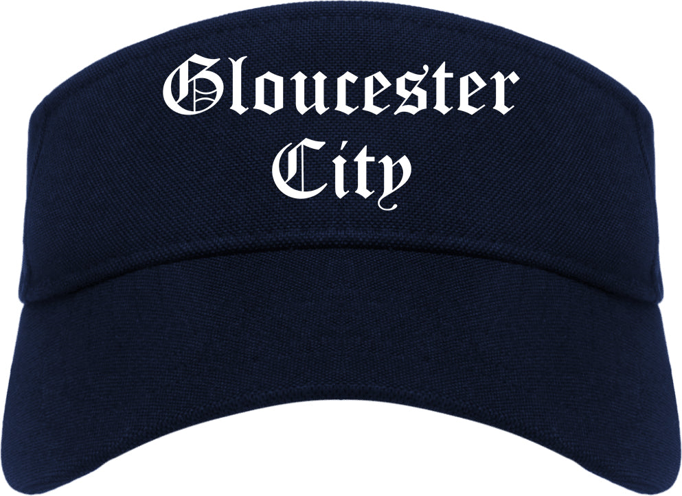 Gloucester City New Jersey NJ Old English Mens Visor Cap Hat Navy Blue