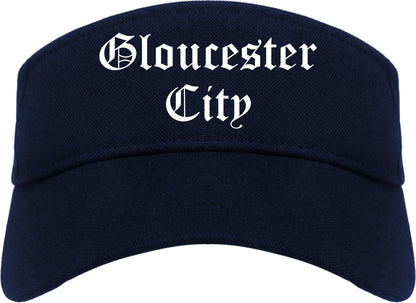 Gloucester City New Jersey NJ Old English Mens Visor Cap Hat Navy Blue