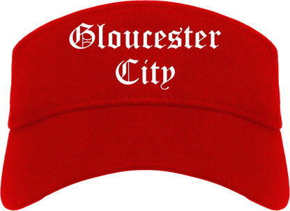 Gloucester City New Jersey NJ Old English Mens Visor Cap Hat Red