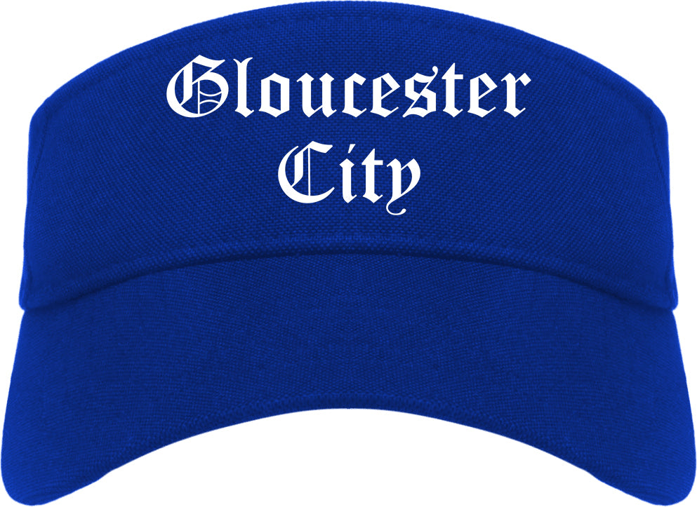 Gloucester City New Jersey NJ Old English Mens Visor Cap Hat Royal Blue