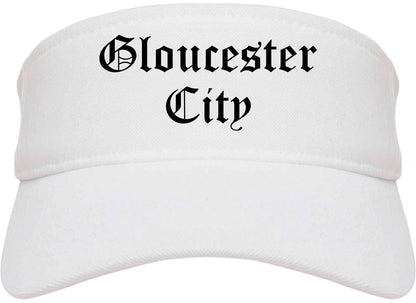 Gloucester City New Jersey NJ Old English Mens Visor Cap Hat White