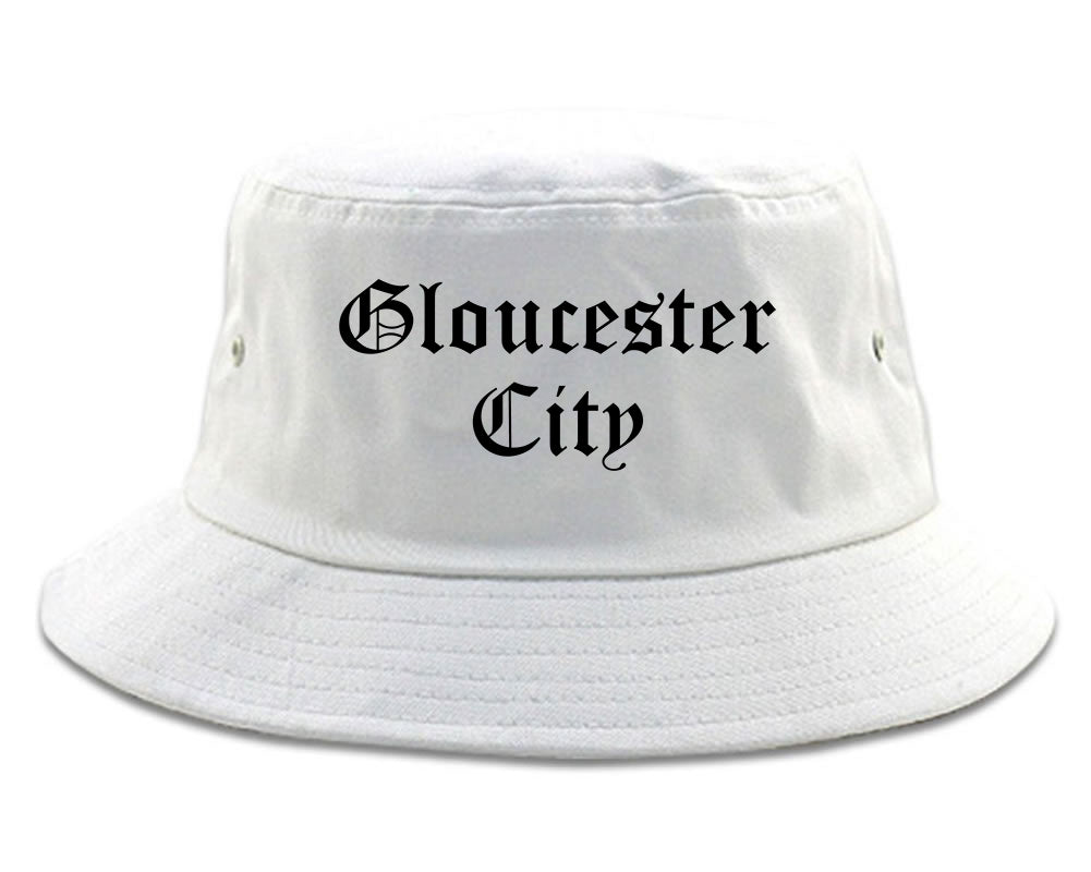 Gloucester City New Jersey NJ Old English Mens Bucket Hat White