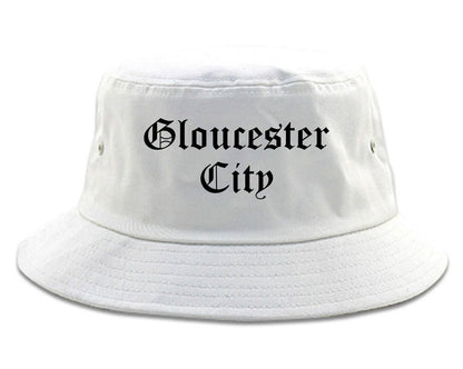 Gloucester City New Jersey NJ Old English Mens Bucket Hat White