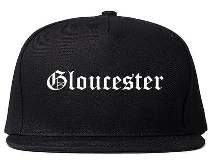 Gloucester Massachusetts MA Old English Mens Snapback Hat Black