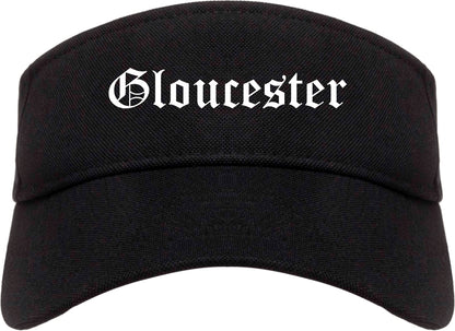 Gloucester Massachusetts MA Old English Mens Visor Cap Hat Black