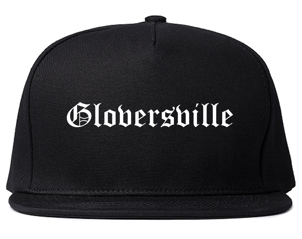 Gloversville New York NY Old English Mens Snapback Hat Black
