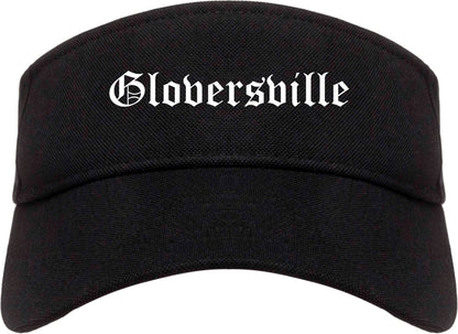 Gloversville New York NY Old English Mens Visor Cap Hat Black