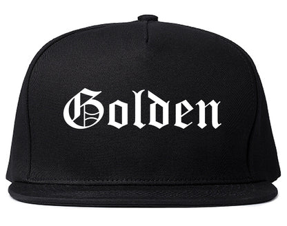 Golden Colorado CO Old English Mens Snapback Hat Black