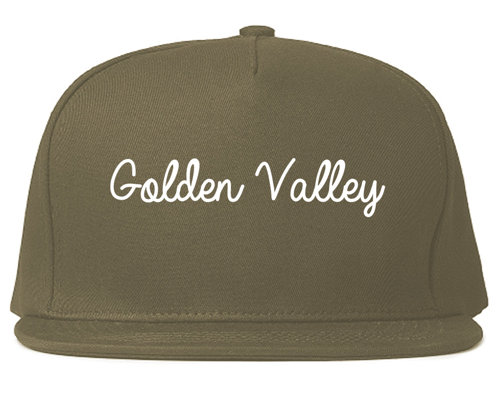 Golden Valley Minnesota MN Script Mens Snapback Hat Grey