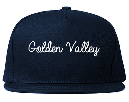 Golden Valley Minnesota MN Script Mens Snapback Hat Navy Blue