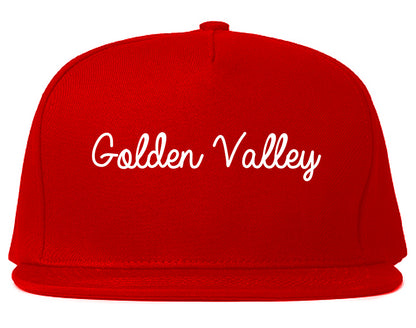 Golden Valley Minnesota MN Script Mens Snapback Hat Red