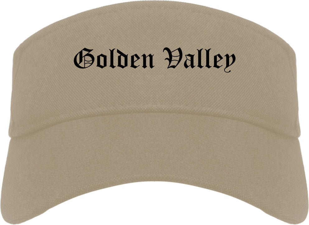 Golden Valley Minnesota MN Old English Mens Visor Cap Hat Khaki