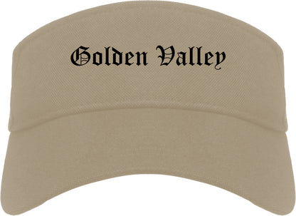 Golden Valley Minnesota MN Old English Mens Visor Cap Hat Khaki