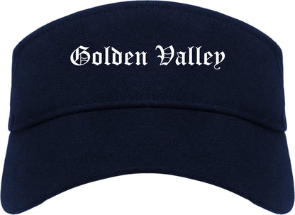 Golden Valley Minnesota MN Old English Mens Visor Cap Hat Navy Blue