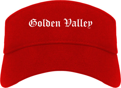 Golden Valley Minnesota MN Old English Mens Visor Cap Hat Red