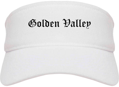 Golden Valley Minnesota MN Old English Mens Visor Cap Hat White