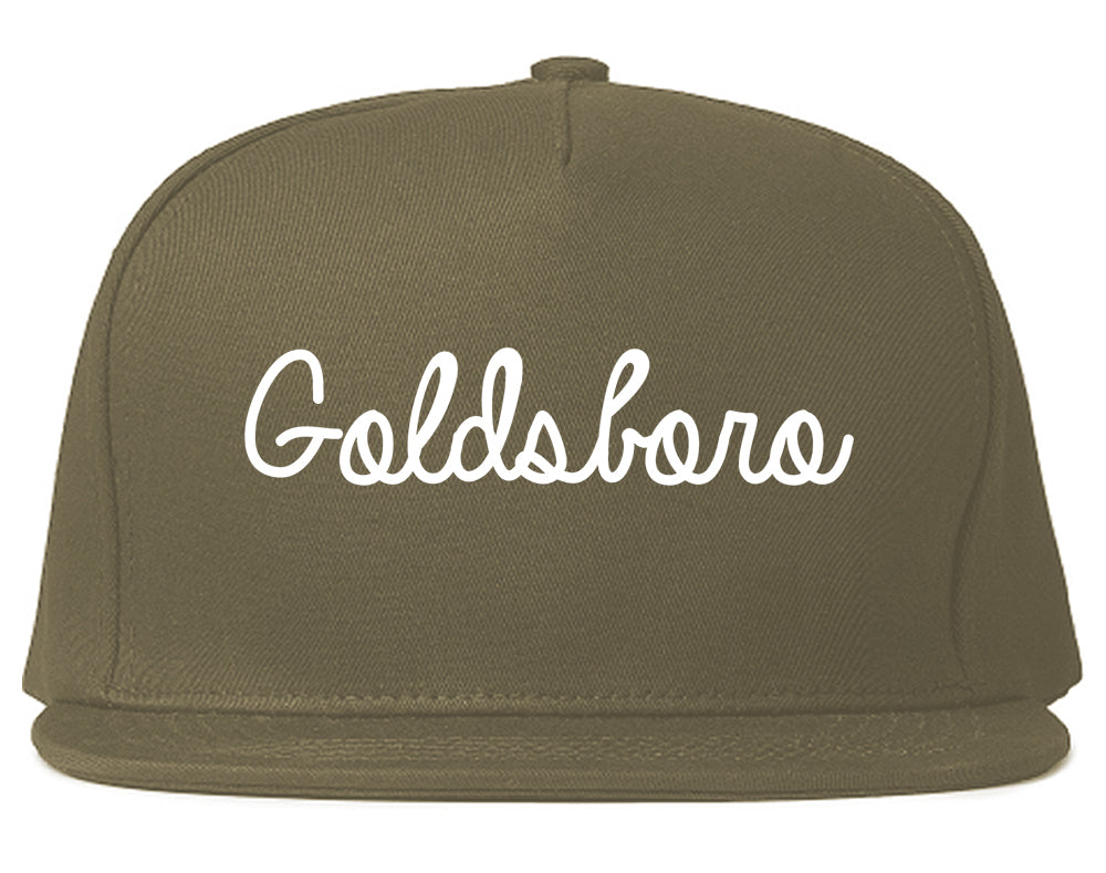 Goldsboro North Carolina NC Script Mens Snapback Hat Grey