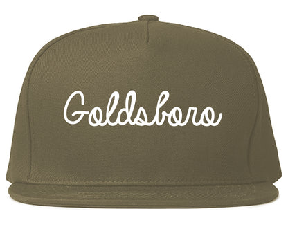 Goldsboro North Carolina NC Script Mens Snapback Hat Grey