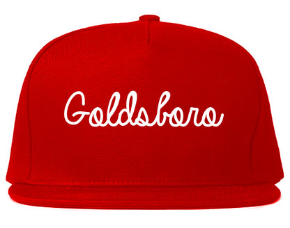 Goldsboro North Carolina NC Script Mens Snapback Hat Red