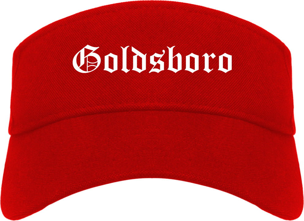 Goldsboro North Carolina NC Old English Mens Visor Cap Hat Red