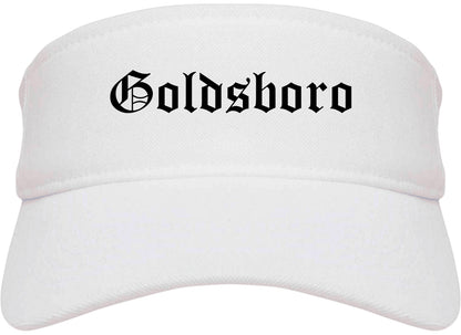 Goldsboro North Carolina NC Old English Mens Visor Cap Hat White