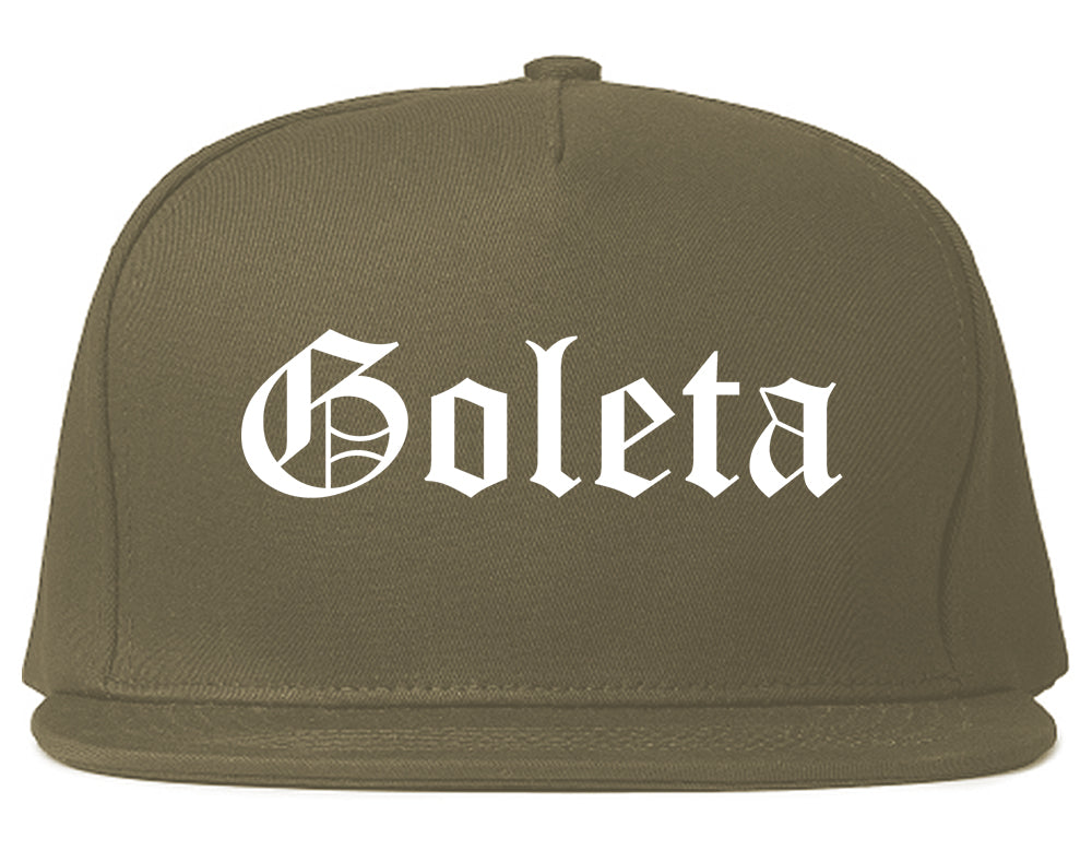 Goleta California CA Old English Mens Snapback Hat Grey