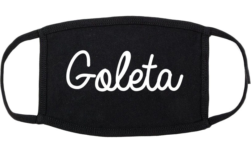 Goleta California CA Script Cotton Face Mask Black