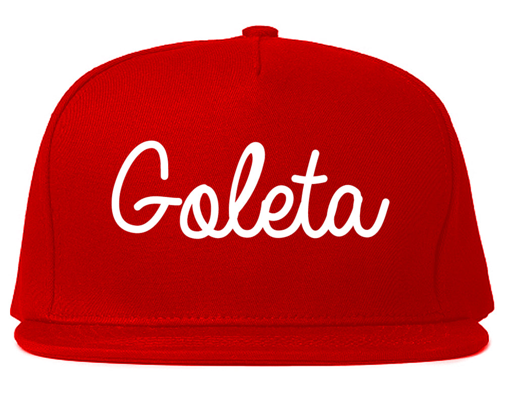 Goleta California CA Script Mens Snapback Hat Red
