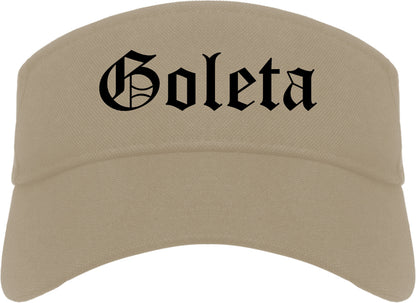 Goleta California CA Old English Mens Visor Cap Hat Khaki